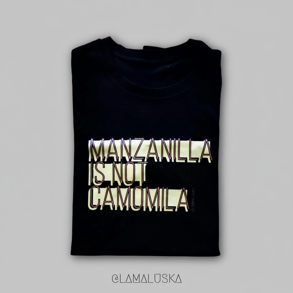 Camiseta negra MANZANILLA mejorada